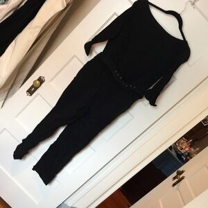 Unique vintage Elegant Black Jumpsuit